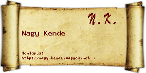 Nagy Kende névjegykártya