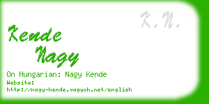 kende nagy business card